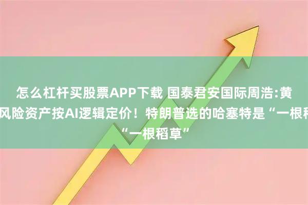 怎么杠杆买股票APP下载 国泰君安国际周浩:黄金变风险资产按AI逻辑定价!特朗普选的哈塞特是“一根稻草”